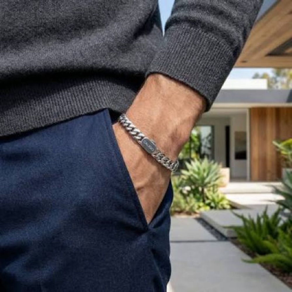 Men's Stainless Silver Cuban Link Bracelet